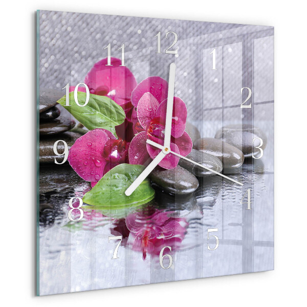 Reloj cuadrado Orquídea