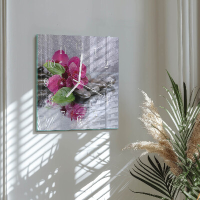 Reloj cuadrado Orquídea
