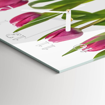 Reloj cuadrado tulipanes