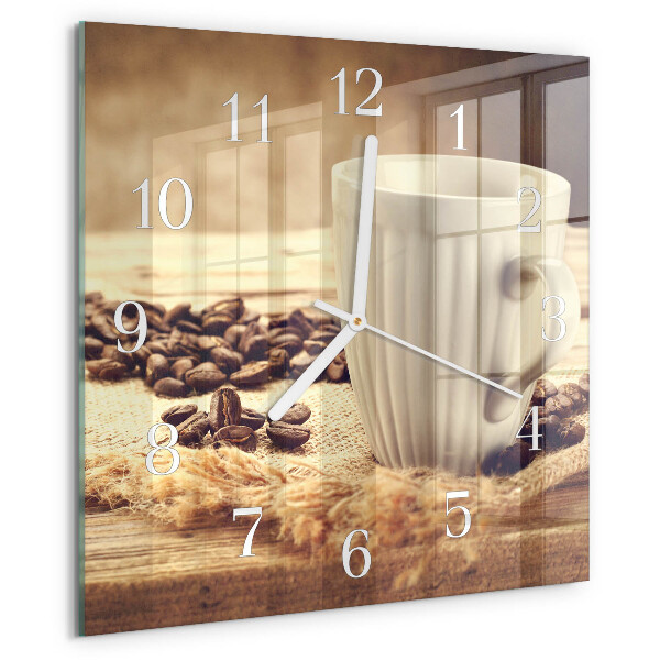Reloj cuadrado Café