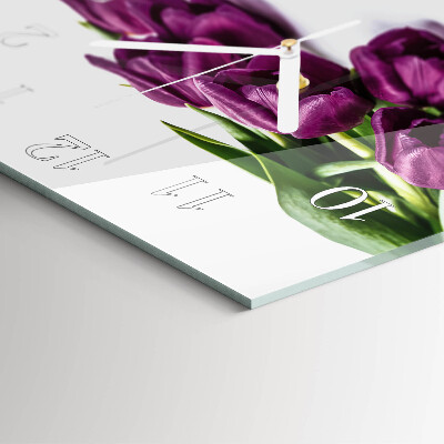 Reloj cuadrado tulipanes