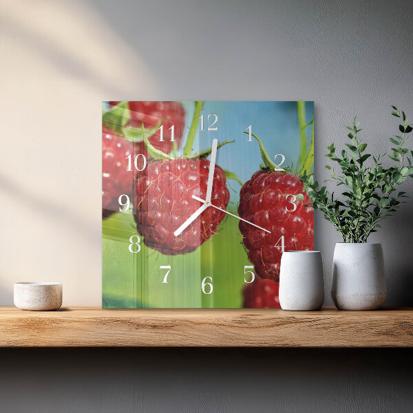 Reloj cuadrado Frambuesas