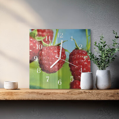 Reloj cuadrado Frambuesas
