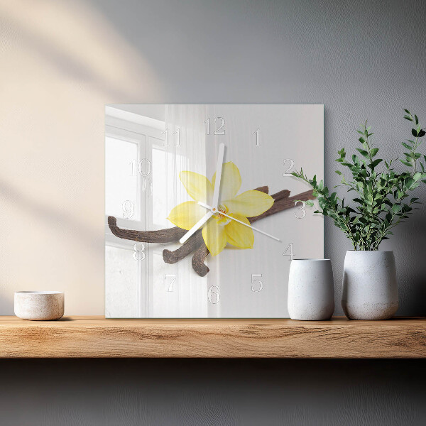 Reloj cuadrado Orquídea de vainilla