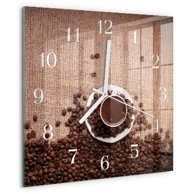Reloj cuadrado Granos de café
