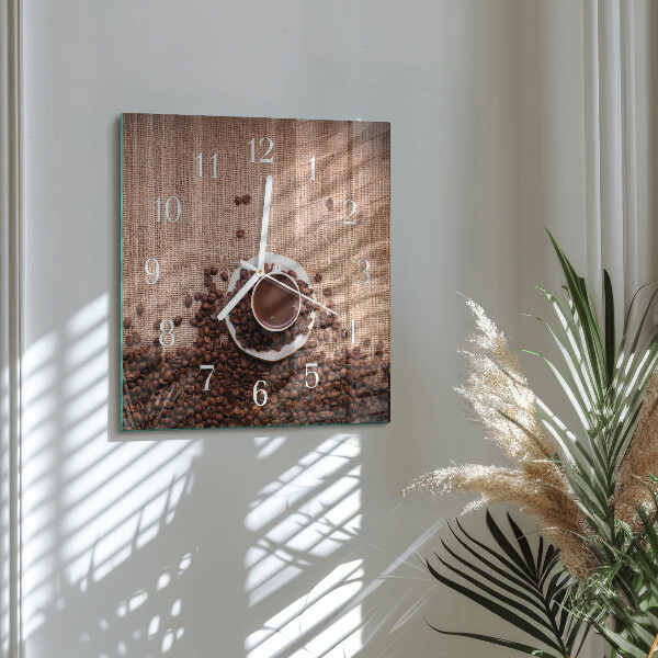 Reloj cuadrado Granos de café