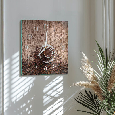 Reloj cuadrado Granos de café