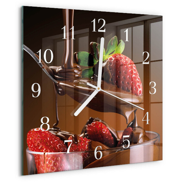Reloj cuadrado Fresas con chocolate