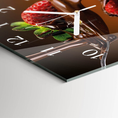 Reloj cuadrado Fresas con chocolate