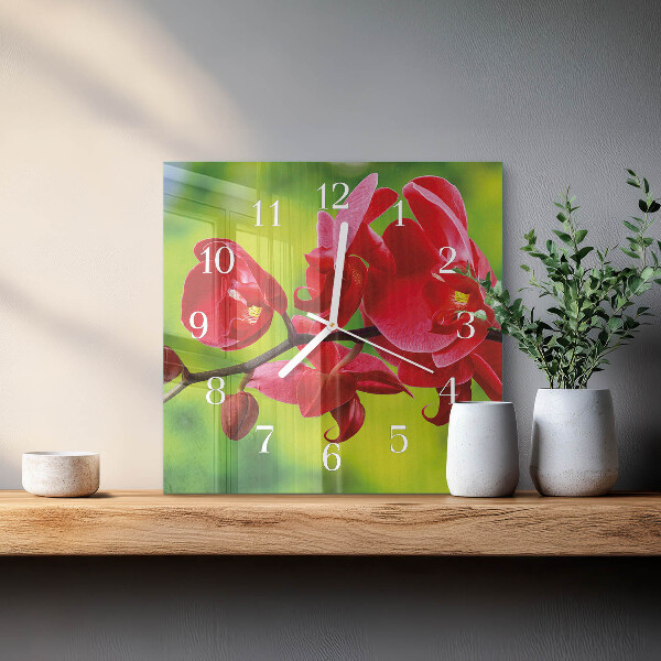 Reloj cuadrado Orquídea