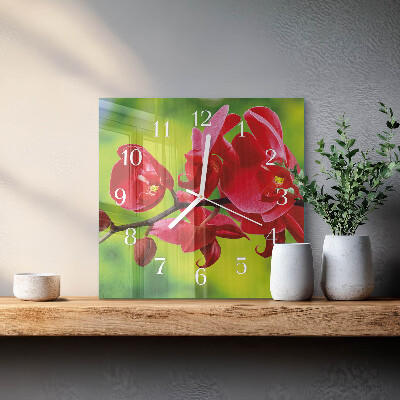 Reloj cuadrado Orquídea