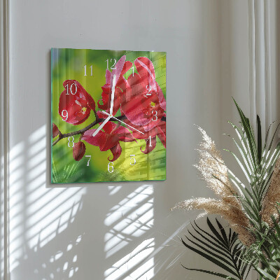 Reloj cuadrado Orquídea