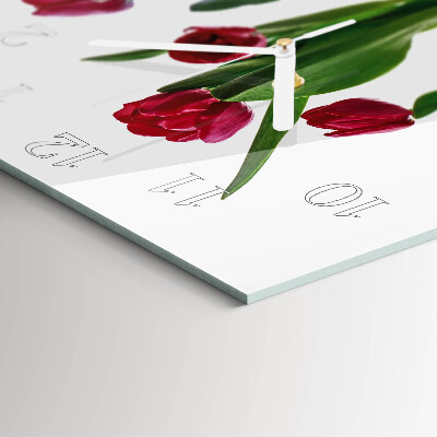 Reloj cuadrado tulipanes