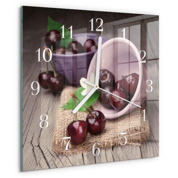 Reloj cuadrado Cerezas de Borgoña