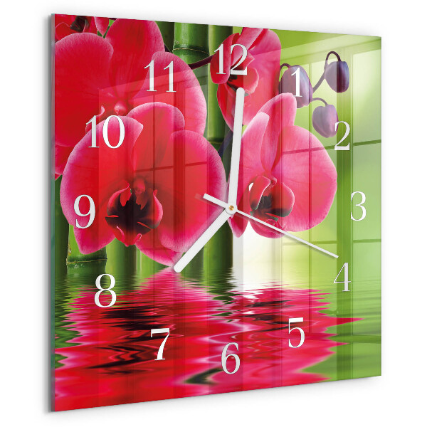 Reloj cuadrado Orquídea