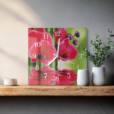 Reloj cuadrado Orquídea