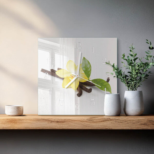 Reloj cuadrado Orquídea de vainilla