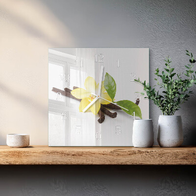 Reloj cuadrado Orquídea de vainilla