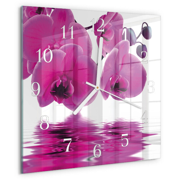 Reloj cuadrado Orquídea