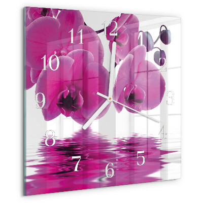 Reloj cuadrado Orquídea