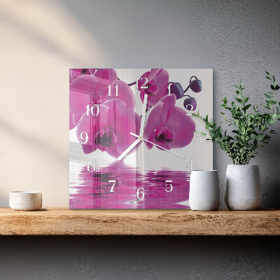 Reloj cuadrado Orquídea
