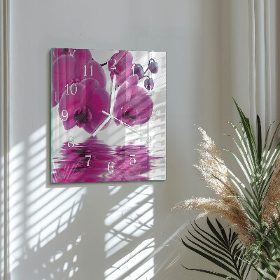 Reloj cuadrado Orquídea