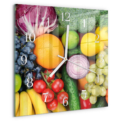 Reloj cuadrado Frutas y verduras