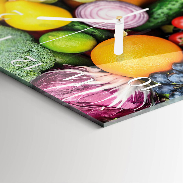 Reloj cuadrado Frutas y verduras