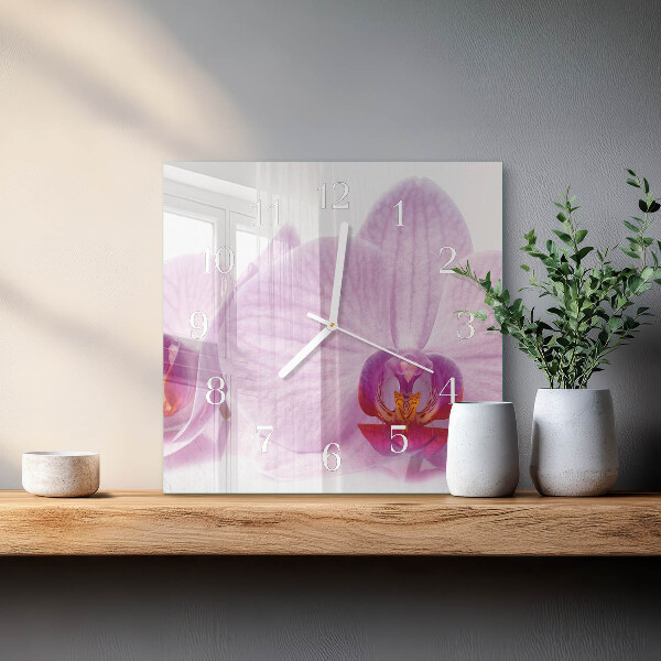 Reloj cuadrado Orquídea