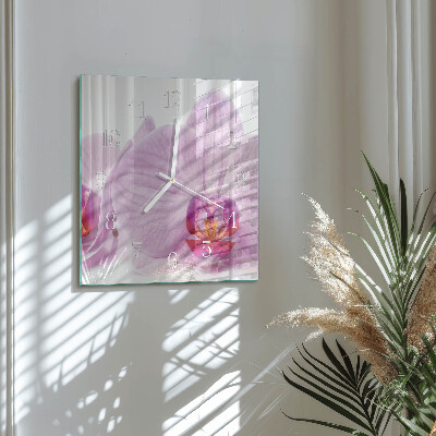 Reloj cuadrado Orquídea