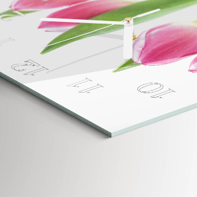 Reloj cuadrado tulipanes