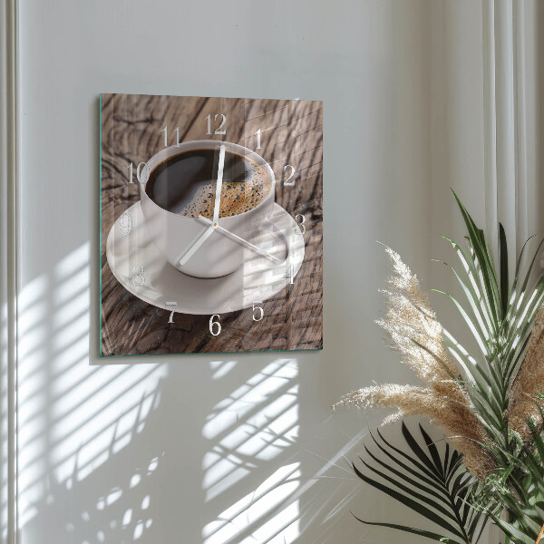 Reloj cuadrado Café