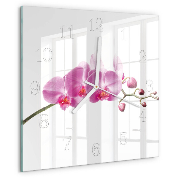 Reloj cuadrado Orquídea