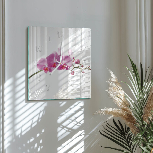 Reloj cuadrado Orquídea