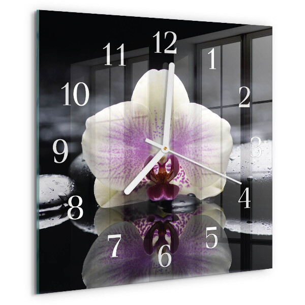 Reloj cuadrado Orquídea