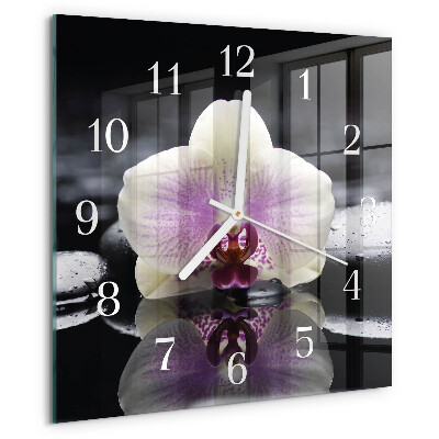 Reloj cuadrado Orquídea