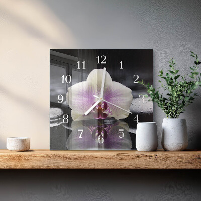 Reloj cuadrado Orquídea