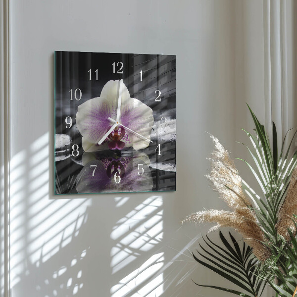 Reloj cuadrado Orquídea