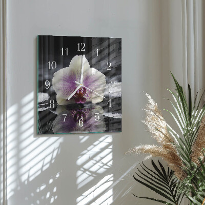 Reloj cuadrado Orquídea