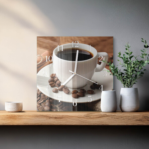 Reloj cuadrado Café