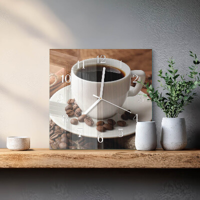 Reloj cuadrado Café