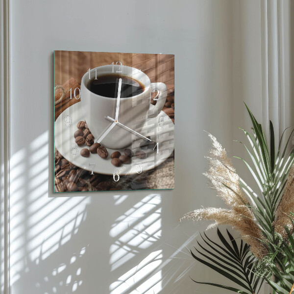 Reloj cuadrado Café