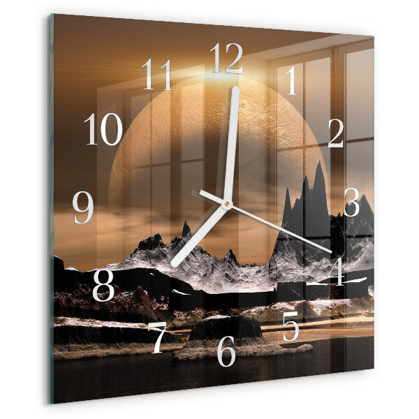Reloj cuadrado montañas