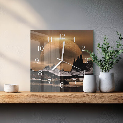 Reloj cuadrado montañas