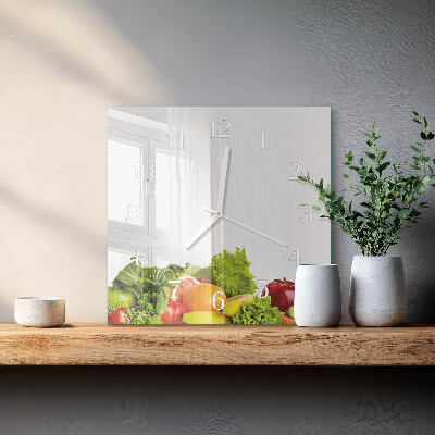 Reloj cuadrado Verduras