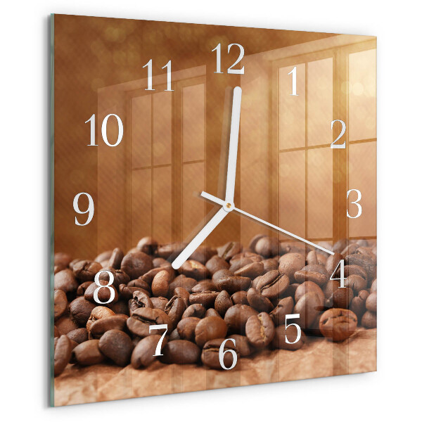 Reloj cuadrado Granos de café