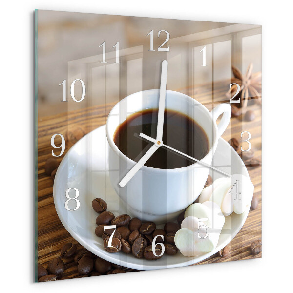 Reloj cuadrado Café
