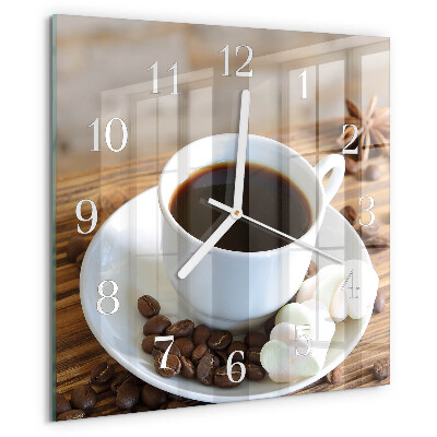 Reloj cuadrado Café