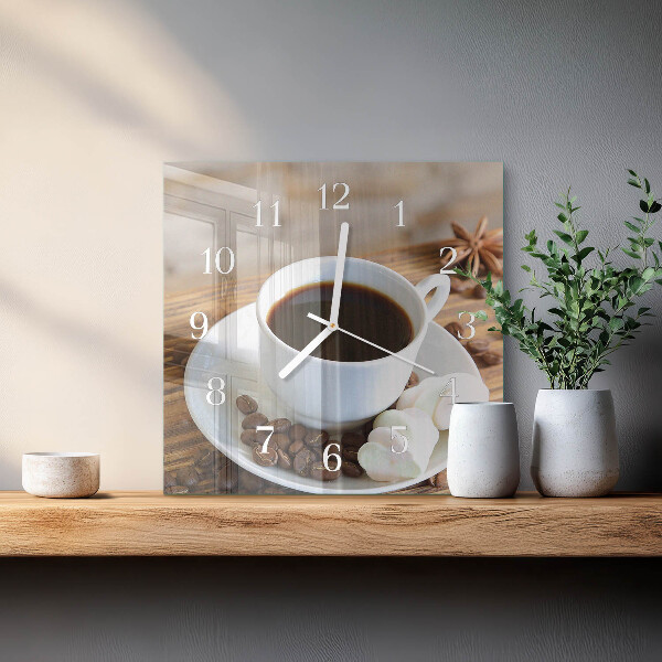 Reloj cuadrado Café