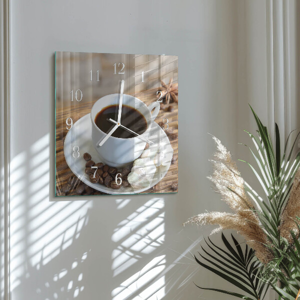 Reloj cuadrado Café